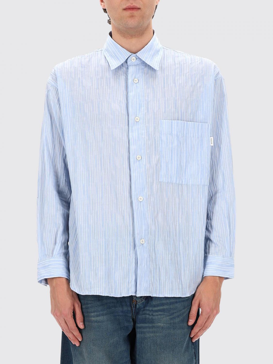 Shirt Men color Gnawed Blue
