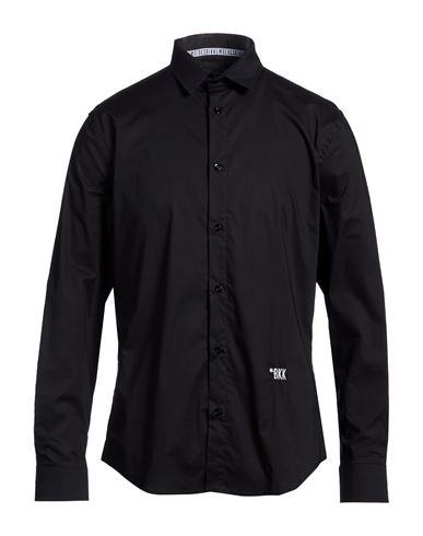 Man Shirt Black Size 16 Cotton, Elastic fibres