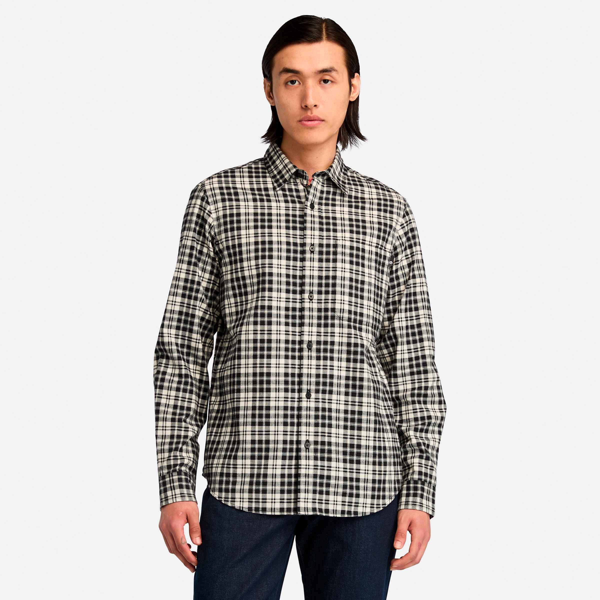Men's Herringbone Flannel Plaid Shirt