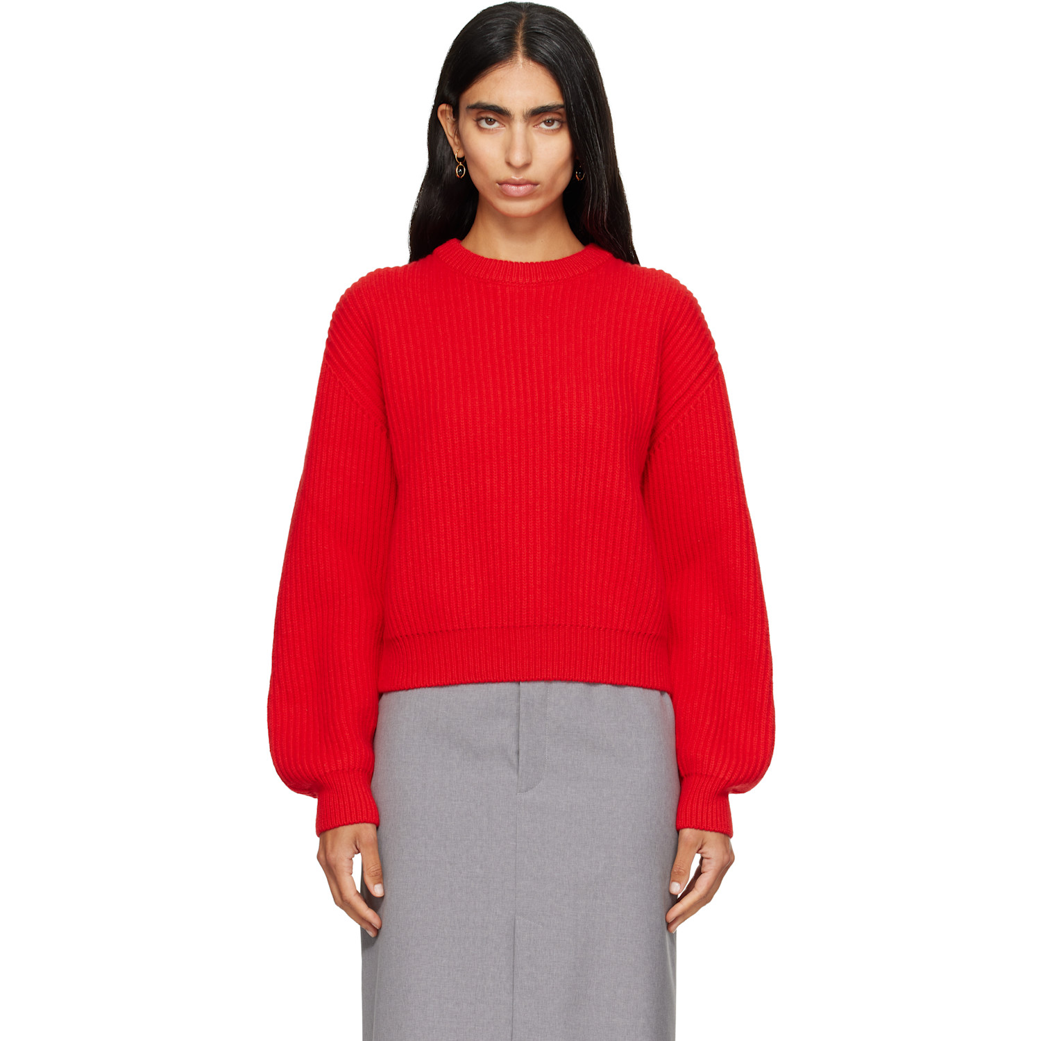Red Wool Crew-Neck Sweater