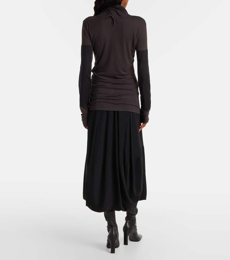 Tie-neck jersey top