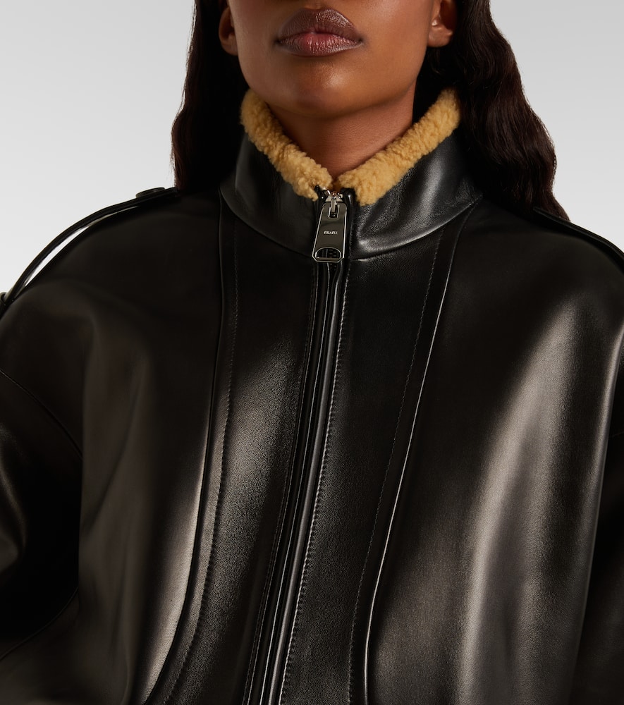 Sigi shearling-trimmed leather jacket