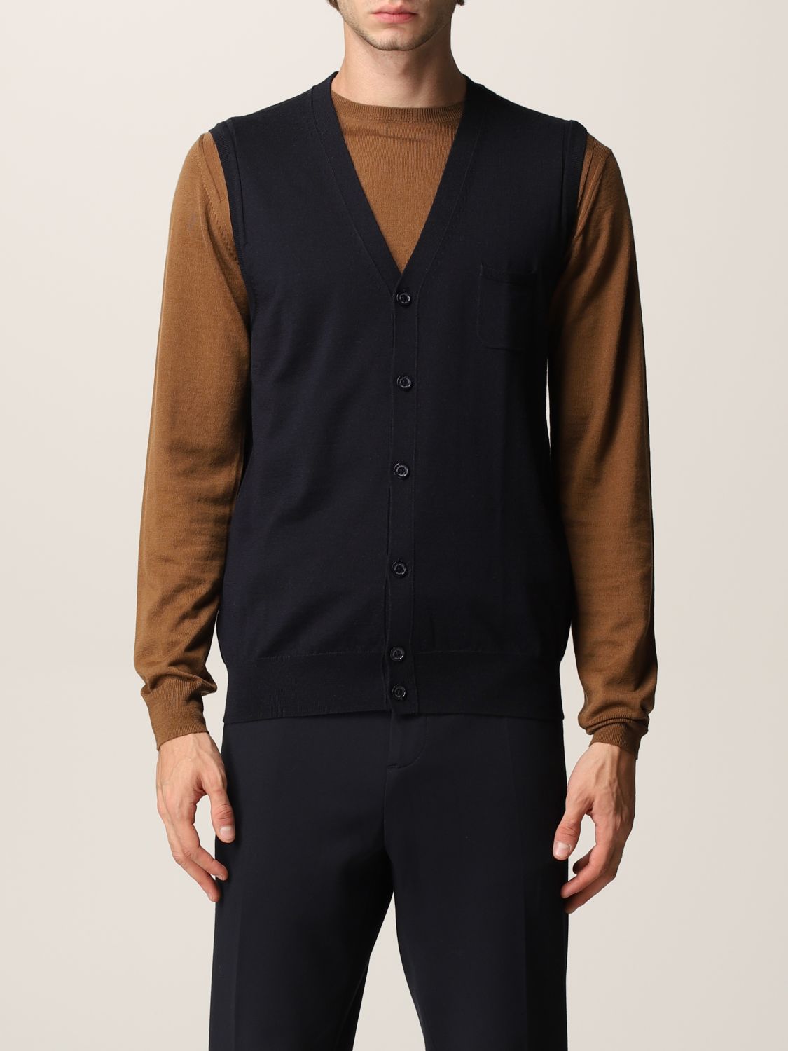 Suit Vest Men color Blue