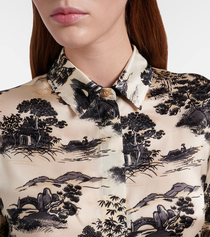 Vetro printed silk satin shirt