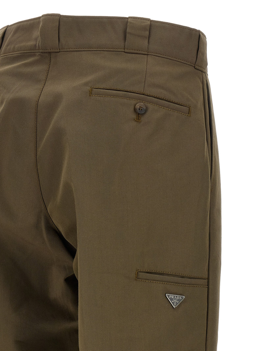 Prada - canvas tailored pants belt loops back pocket