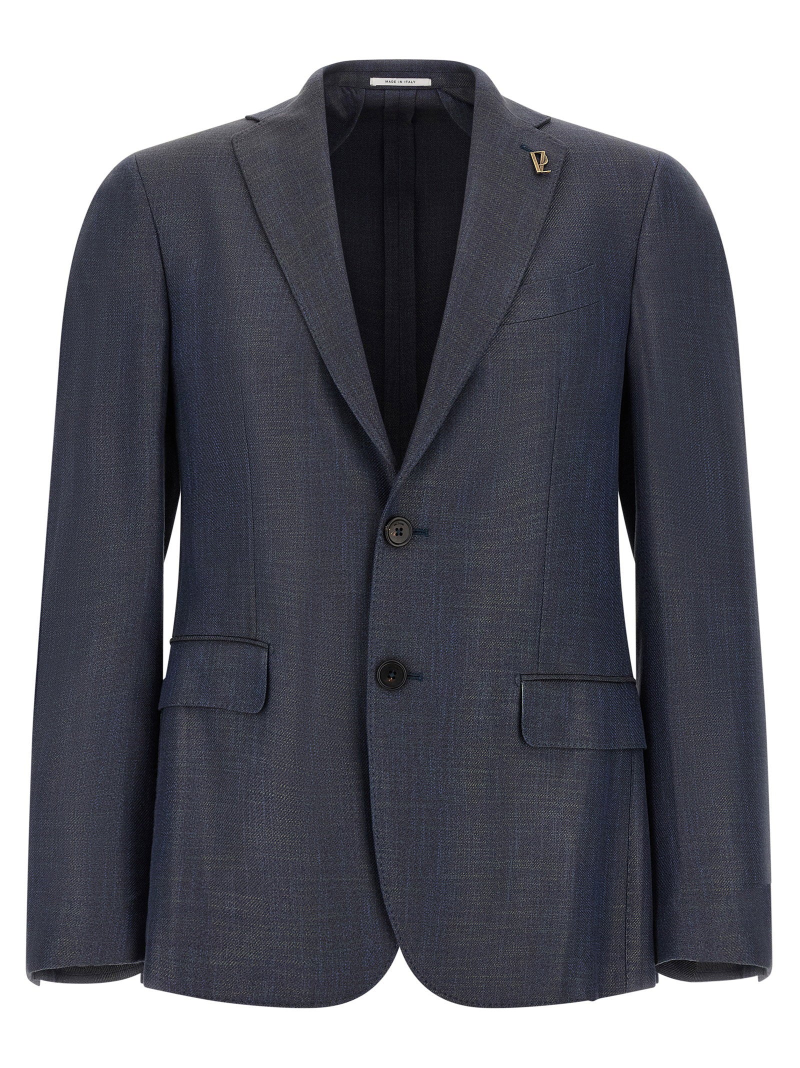 Single-Breasted Tailored Blazer — Navy