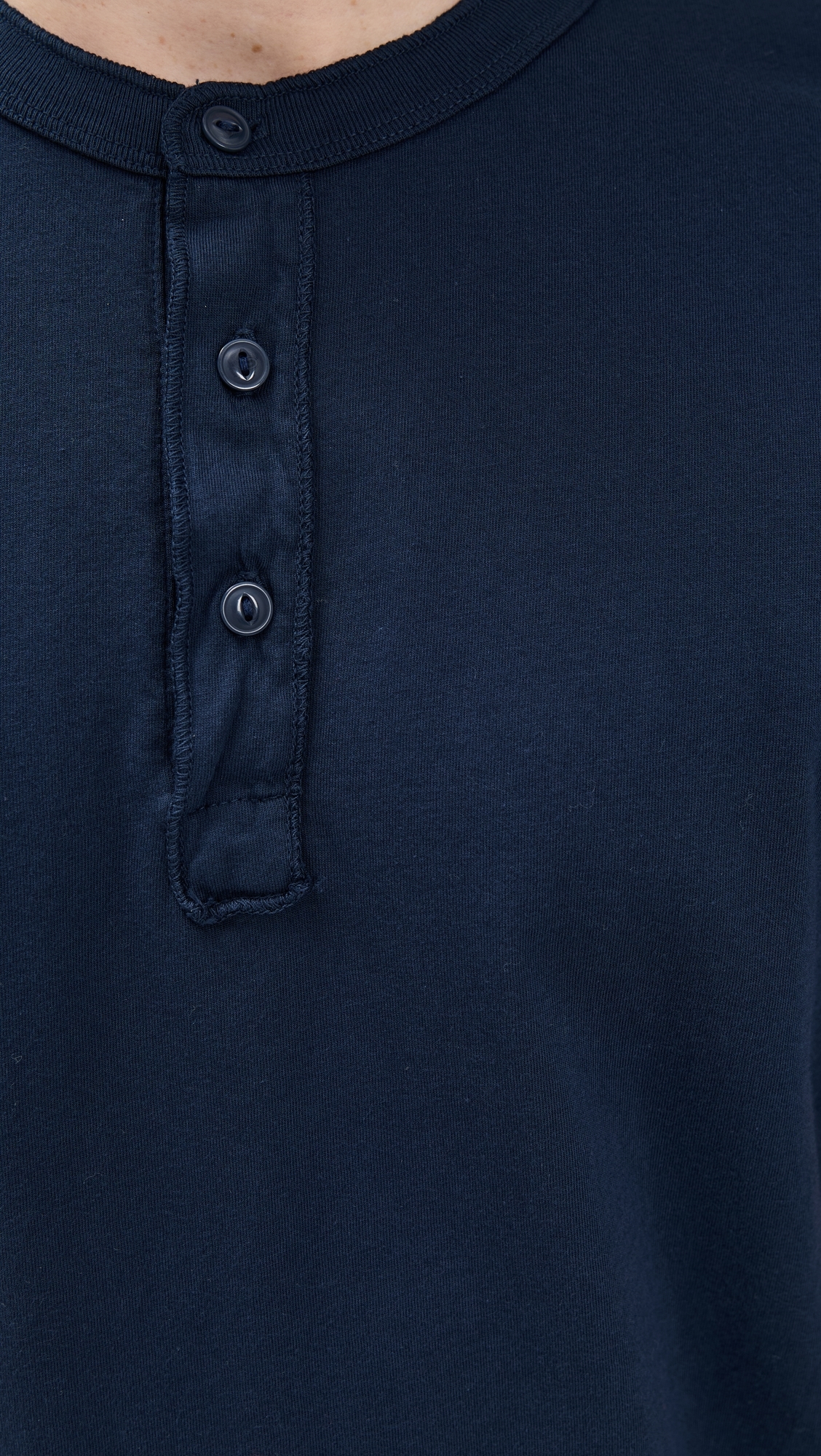 Save Khaki Short Sleeve Pima Henley Navy