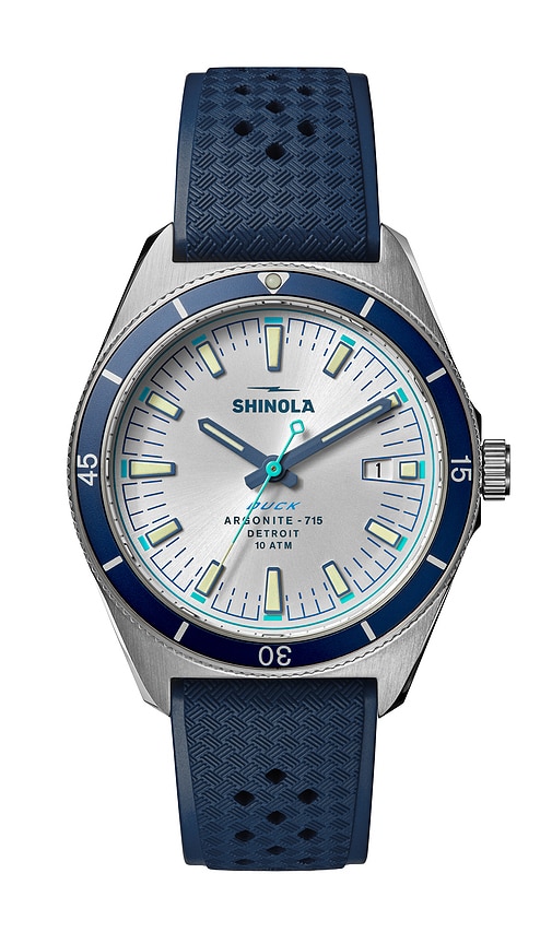 Shinola Duck Watch in Alabaster - Blue. a
