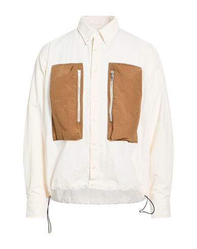 Man Shirt Cream Size L Polyamide