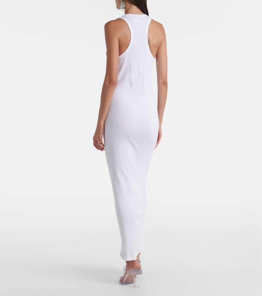 Piercing cotton jersey maxi dress
