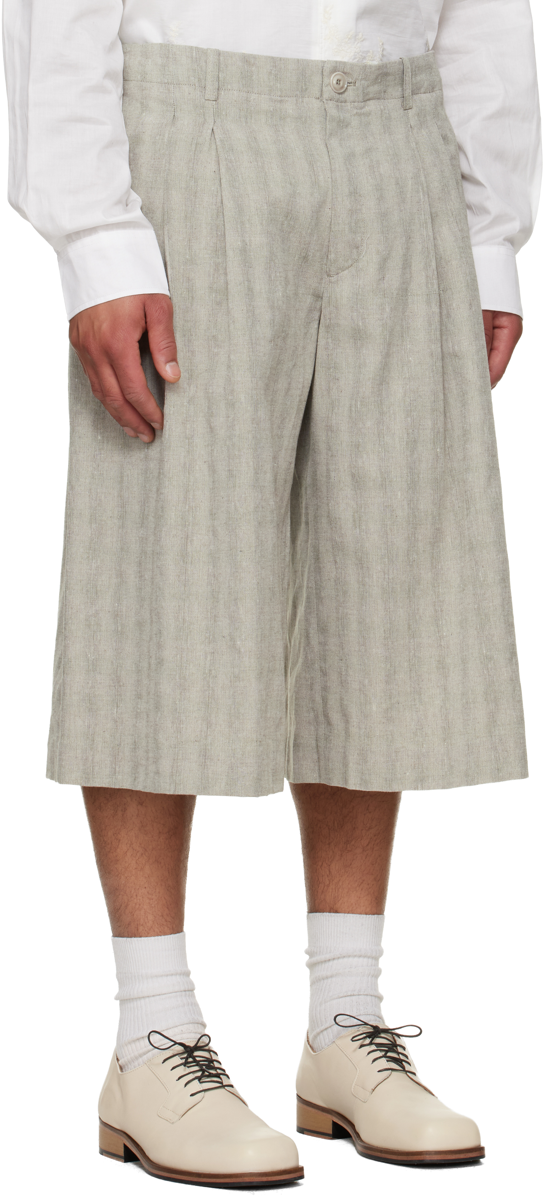 Gray Split Shorts
