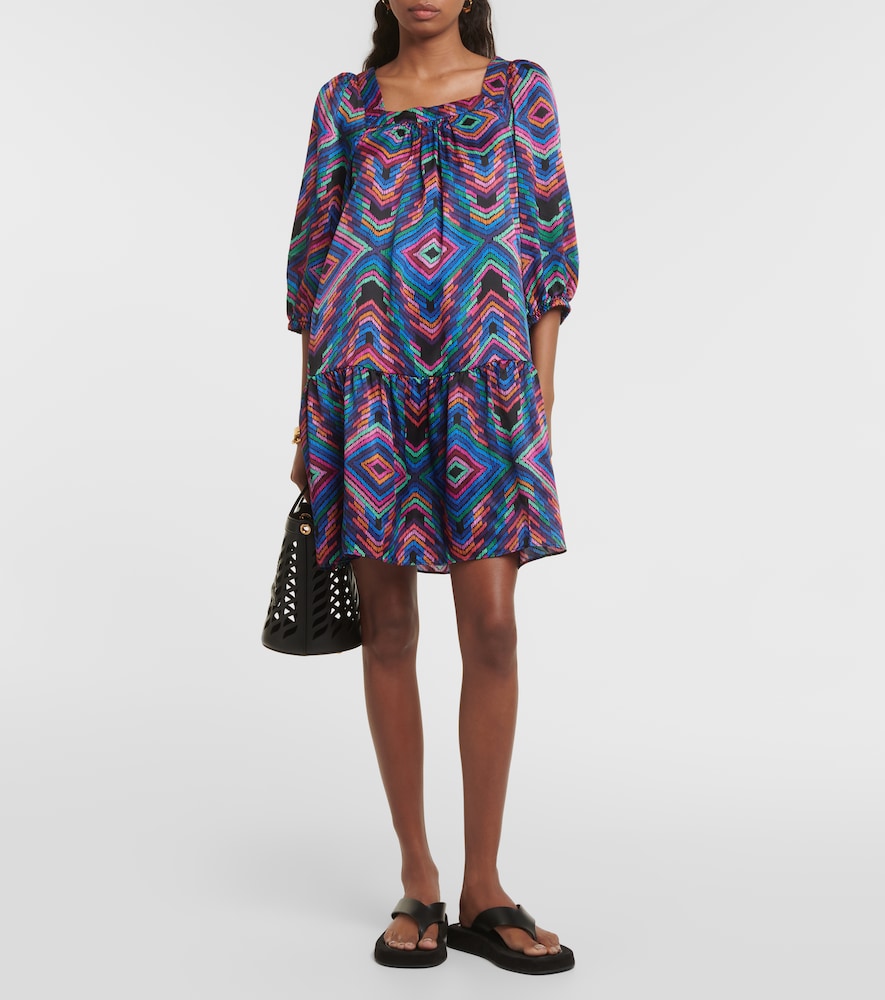 Nightclub printed satin minidress