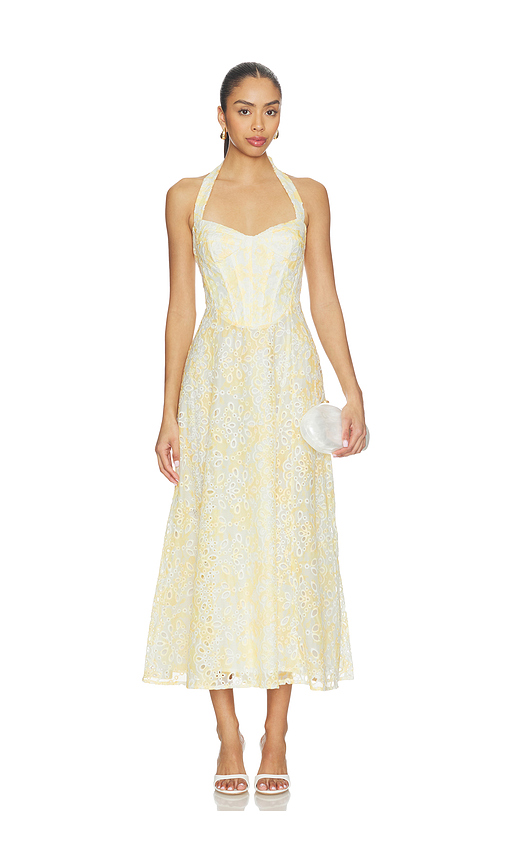 Bardot Pollie Halter Midi Dress in Lemon. 10. Also , 2, 4
