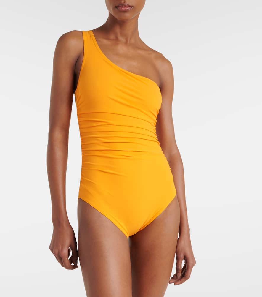 Ruched one-shoulder swimsuit