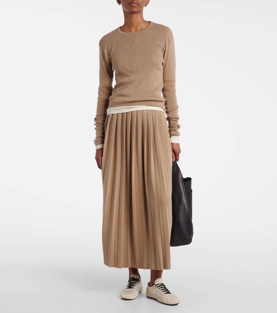Minda cotton and cashmere midi skirt