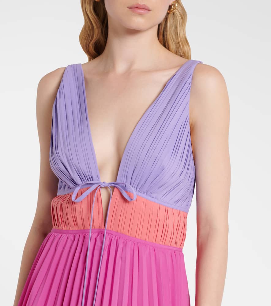Stephanie pleated poplin midi dress