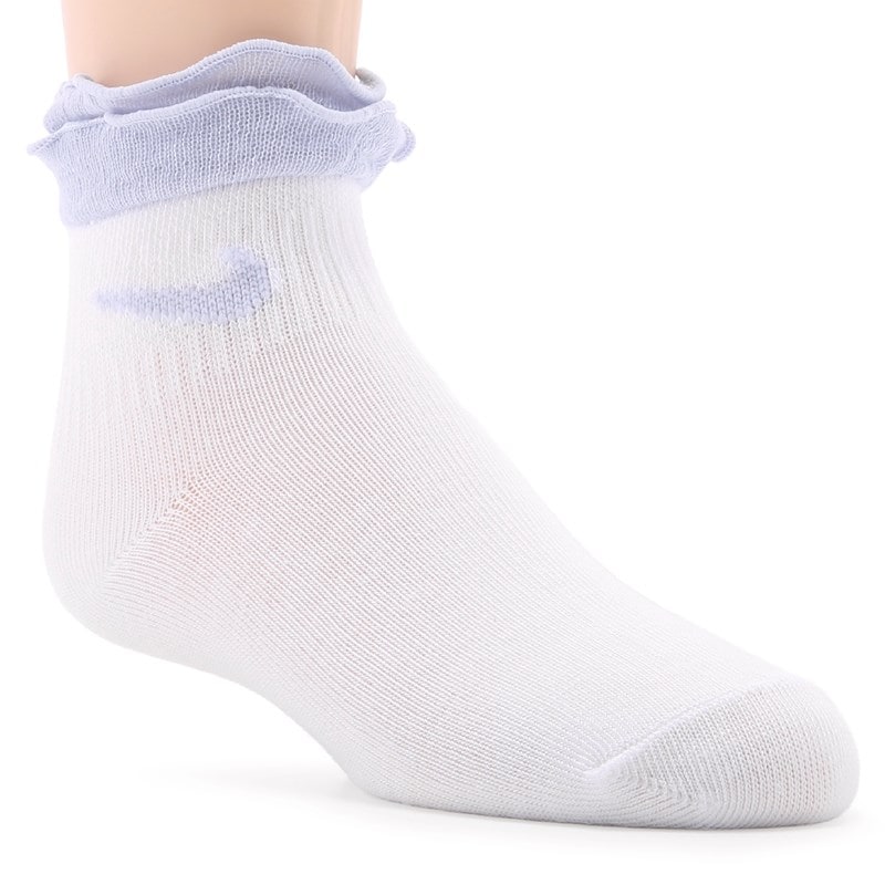 Kids' 6 Pack Youth X-Small Ruffle Ankle Socks (White Assorted)