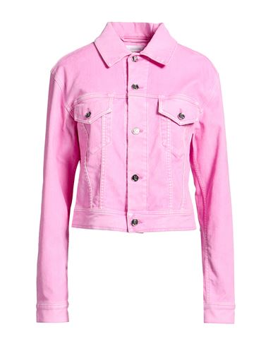 Woman Jacket Pink Size 2 Cotton, Viscose, Elastane
