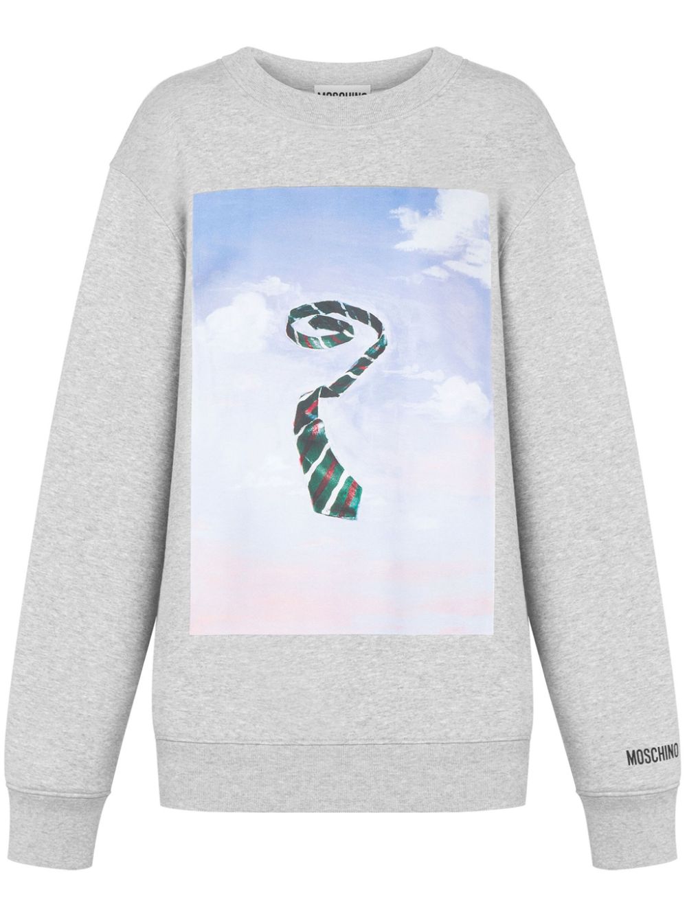 Grafhic-print cotton sweatshirt - Grey