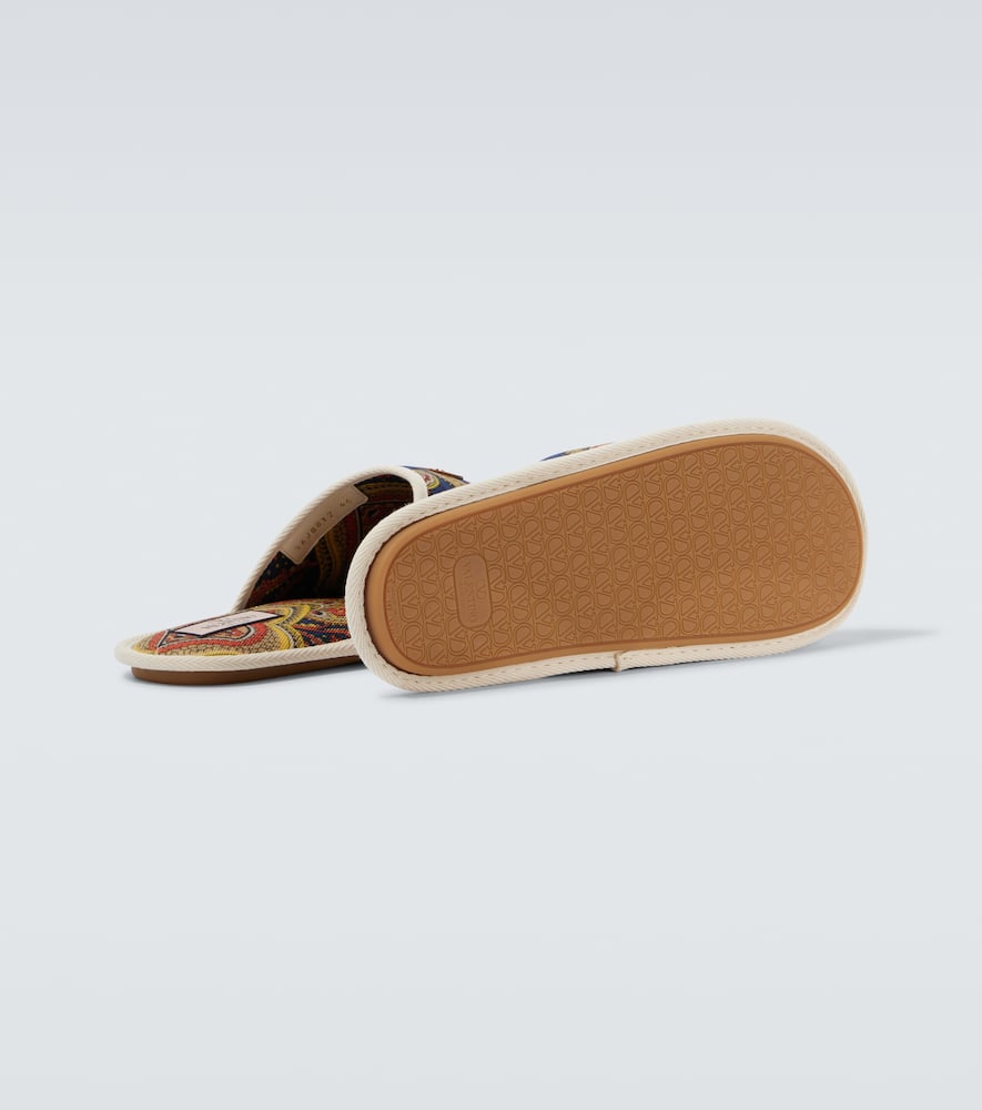 Paisley denim slides