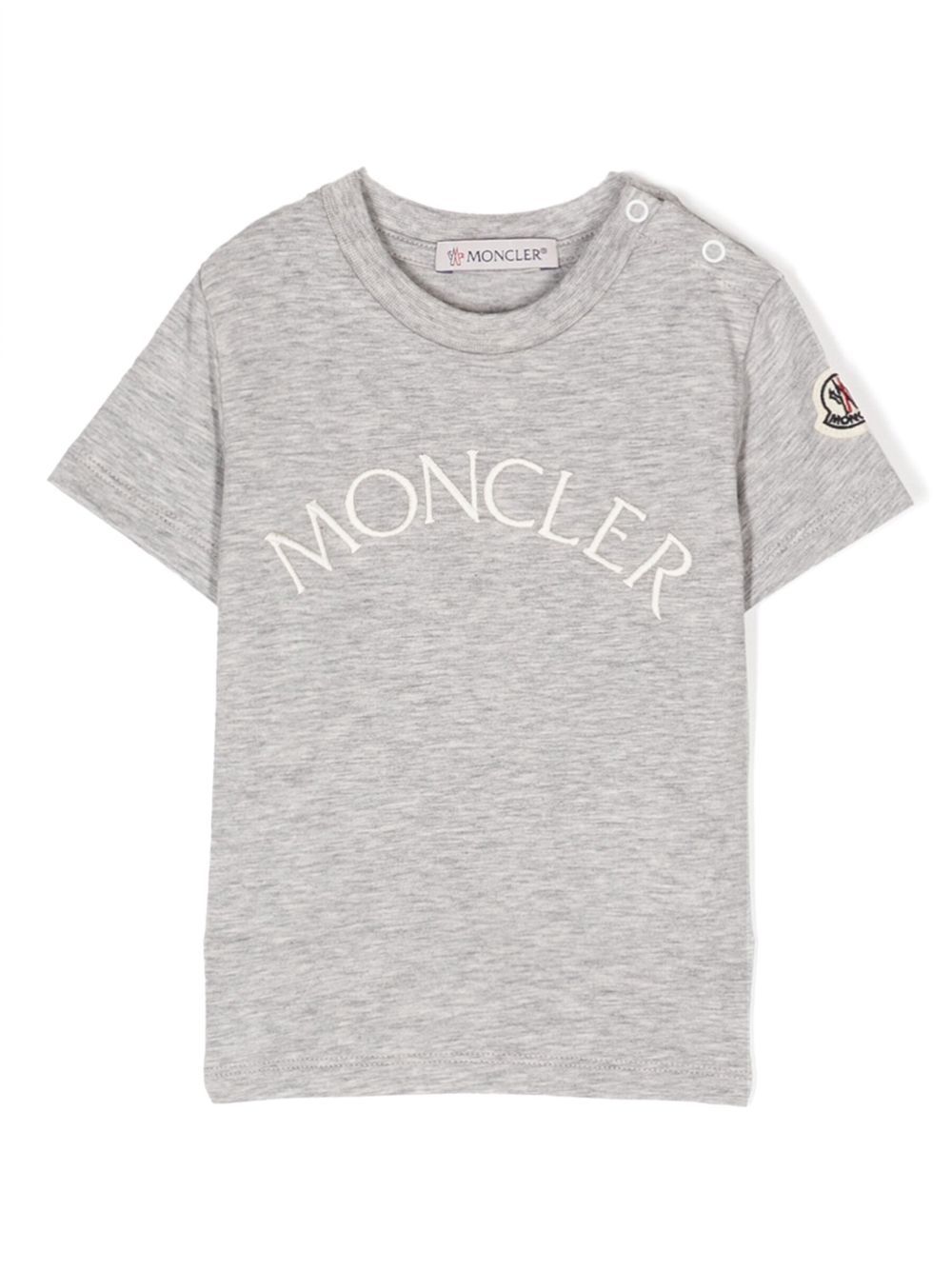 Logo-embroidered short-sleeved T-shirt - Grey