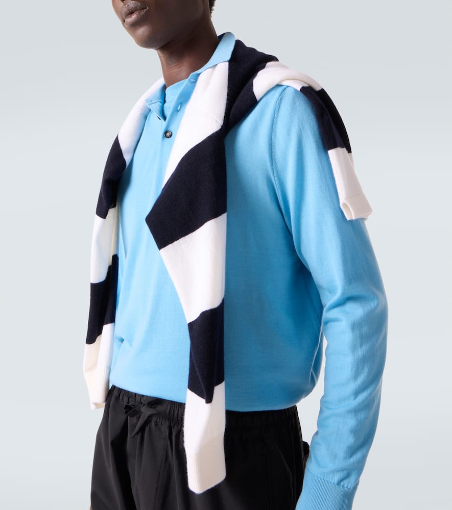 Virgin wool polo sweater