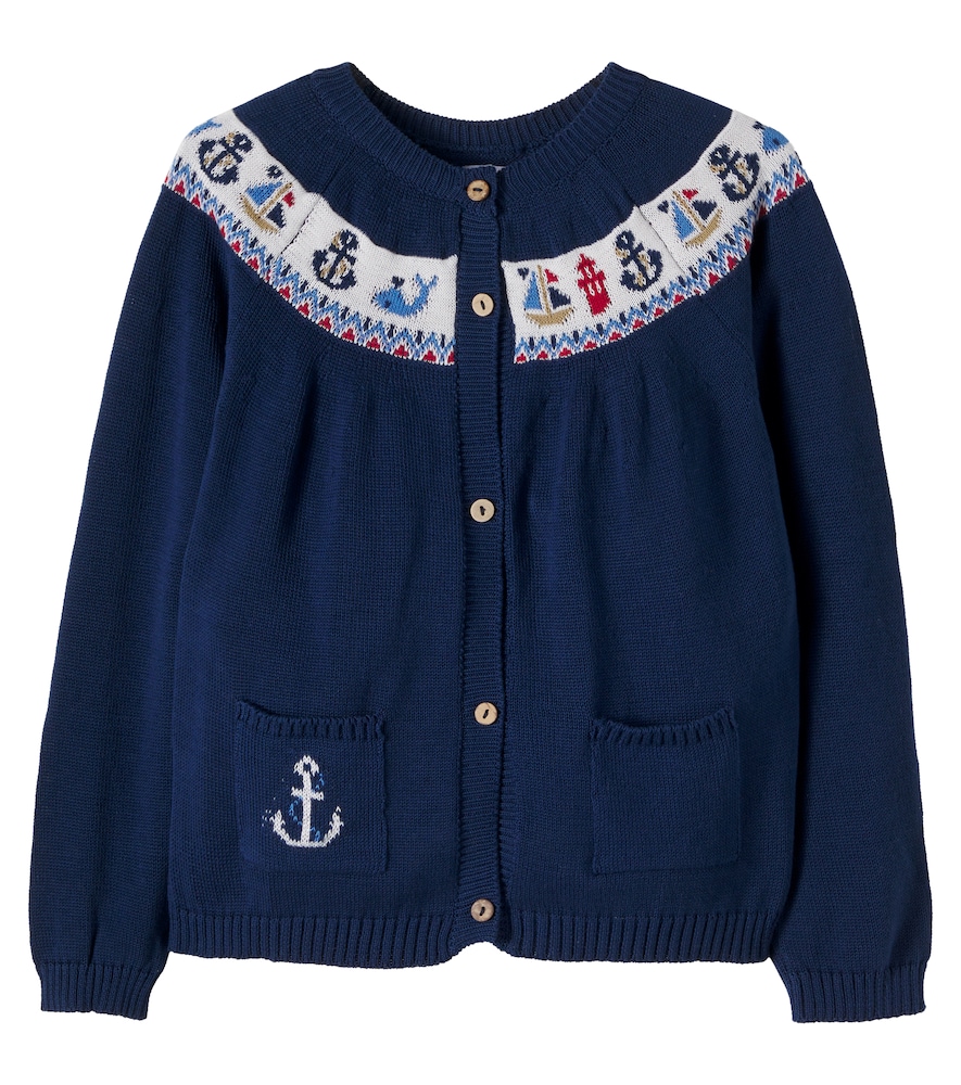 Intarsia cotton cardigan