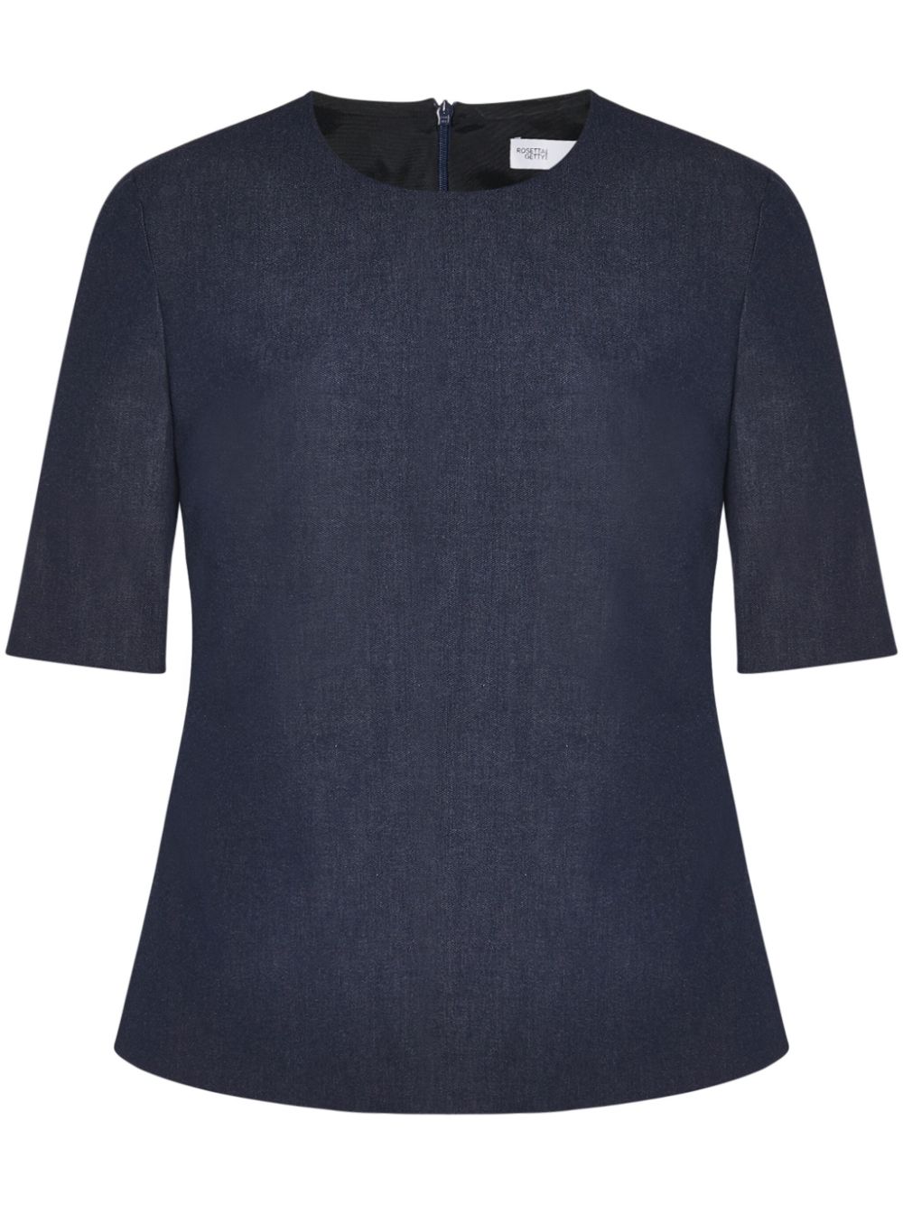 Crew-neck twill-weave T-shirt - Blue