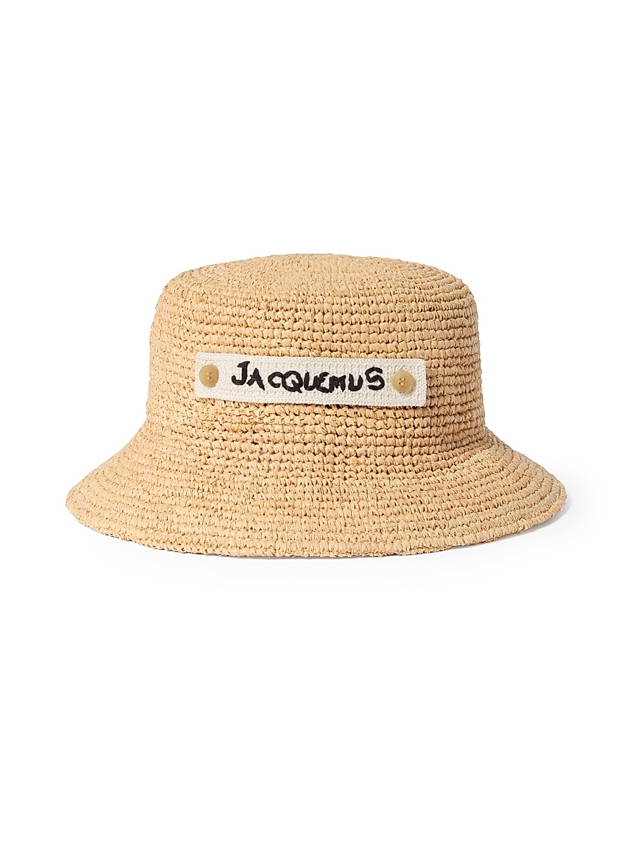 Men's Logo Raffia Bucket Hat - Natural