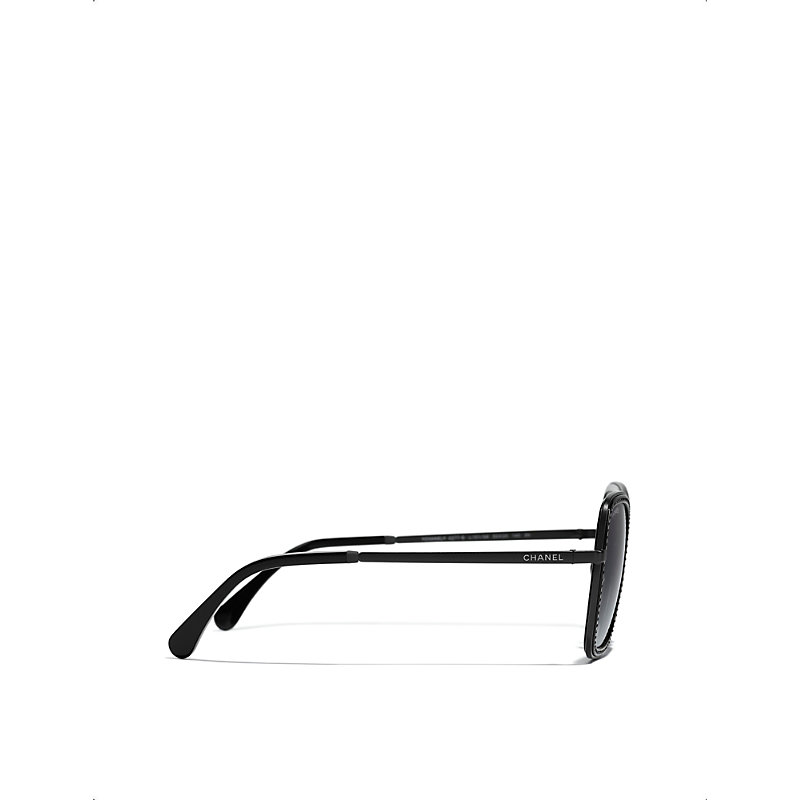 Womens Black Square Sunglasses