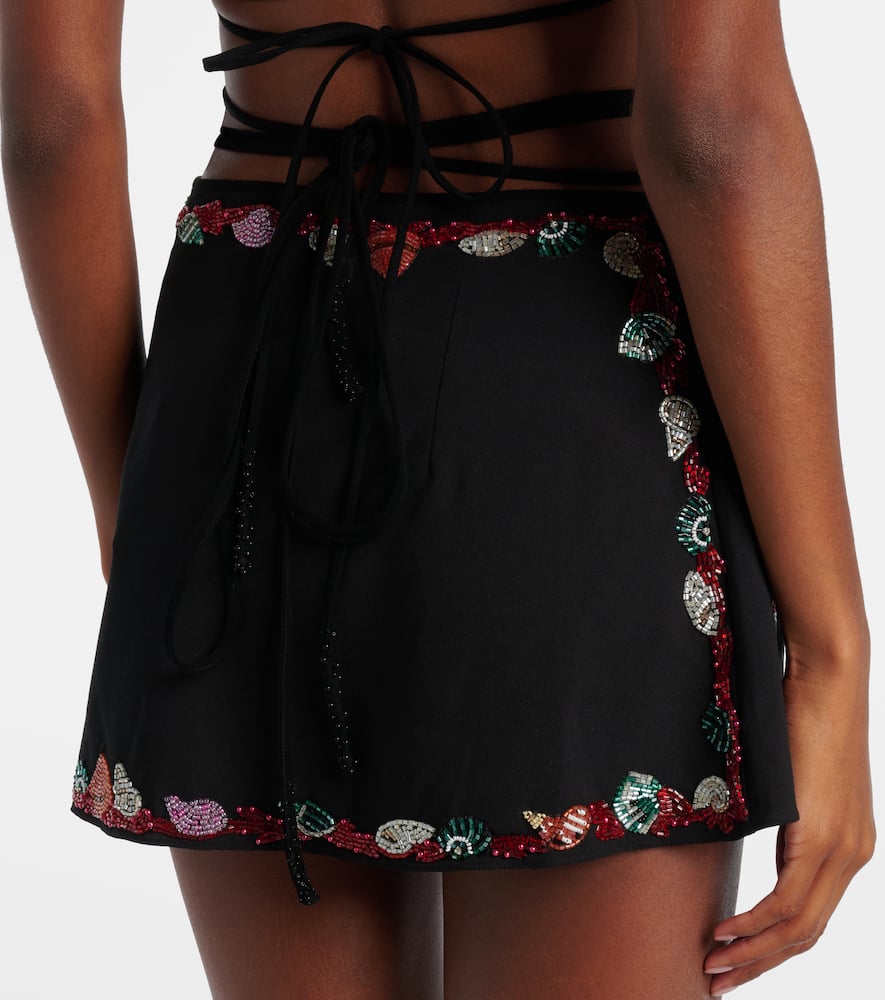 Calypso embellished wrap skirt