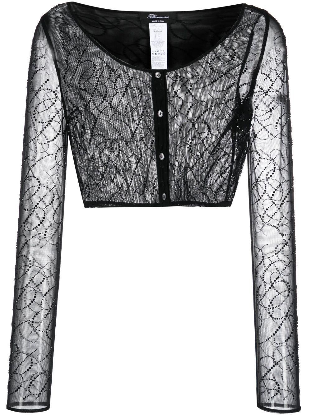 Semi-sheer cropped top - Black