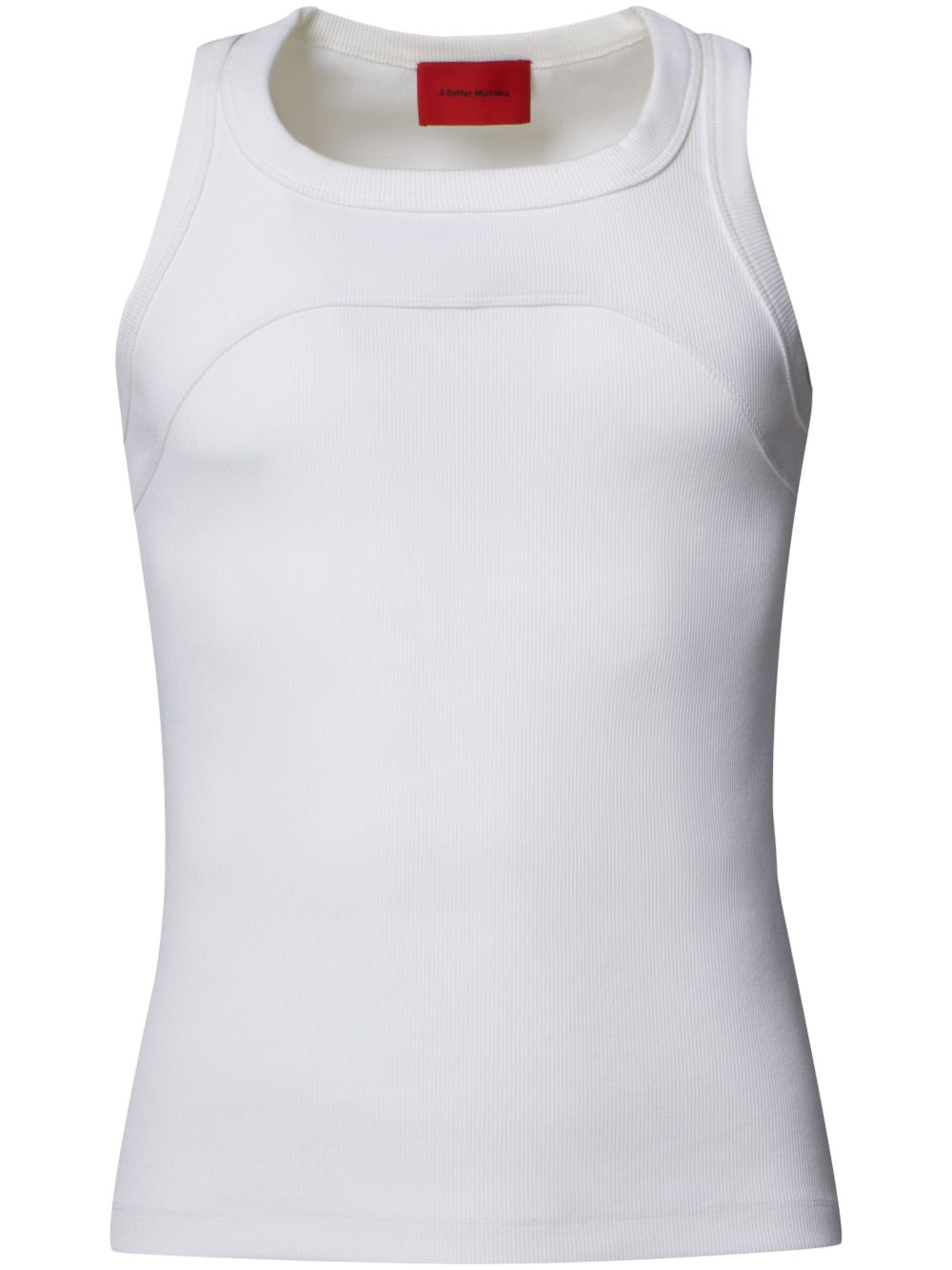 Exposed ribbed tank top - Black