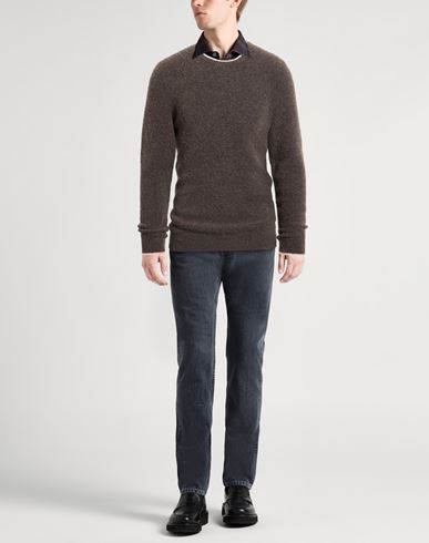 Man Sweater Dark brown Size 40 Wool, Polyester, Cashmere, Elastane