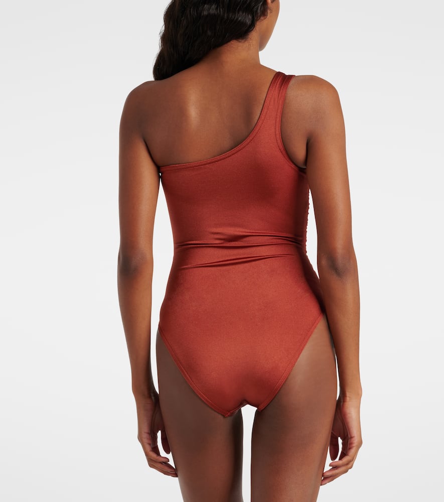 Ruched one-shoulder swimsuit