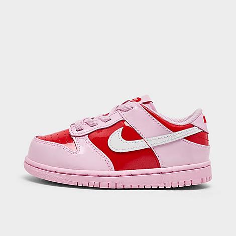 Girls' Toddler Dunk Low Stretch Lace Casual Shoes in Pink Foam/Summit White/Light Crimson