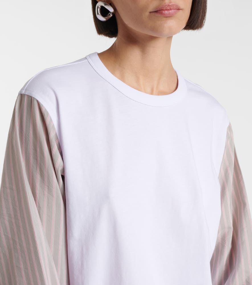 Deconstructed cotton-blend T-shirt