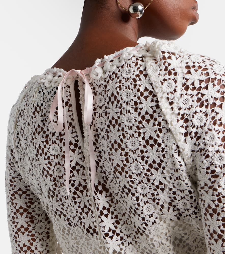 Hayra cotton guipure lace minidress