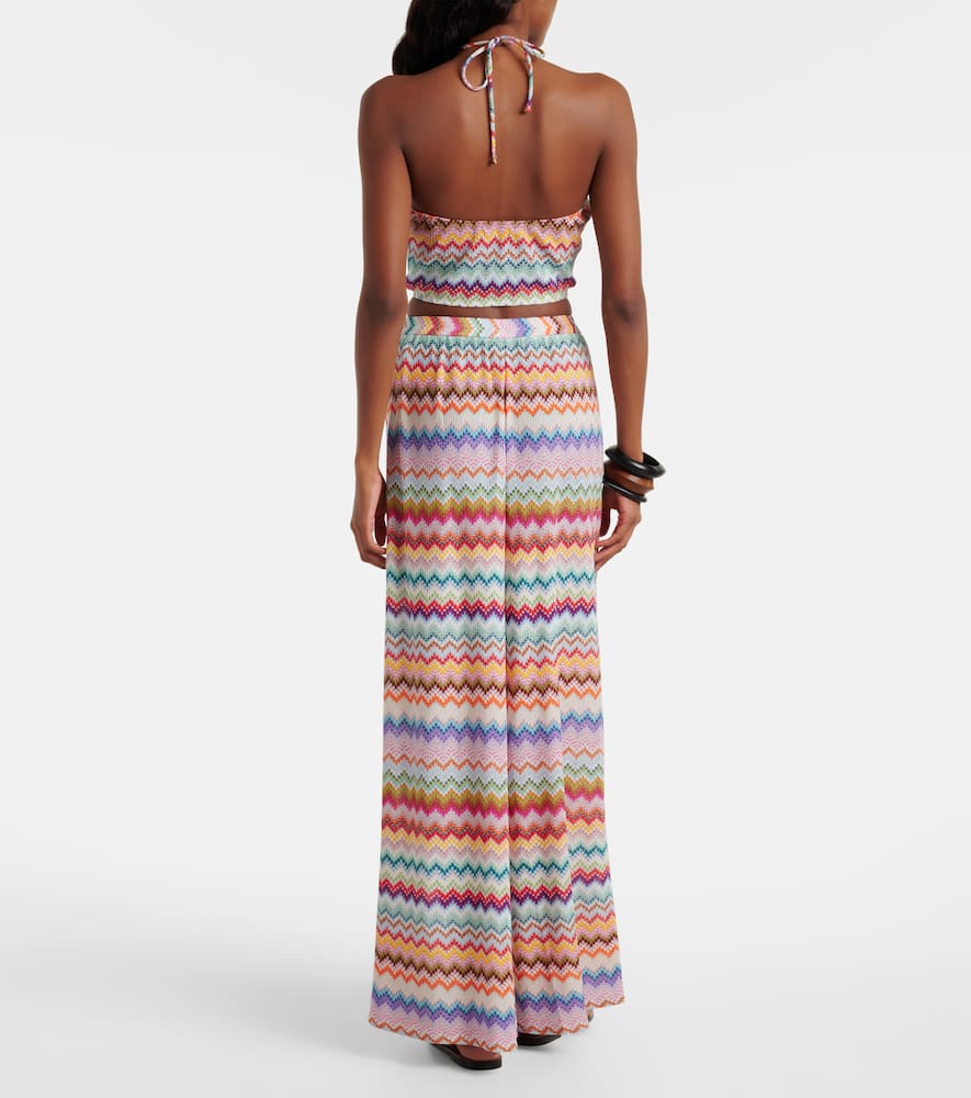 Zig Zag lamé palazzo pants