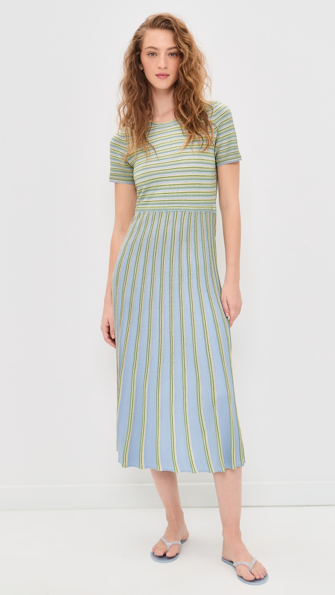 Emilia Knit Dress Powder Blue Multi