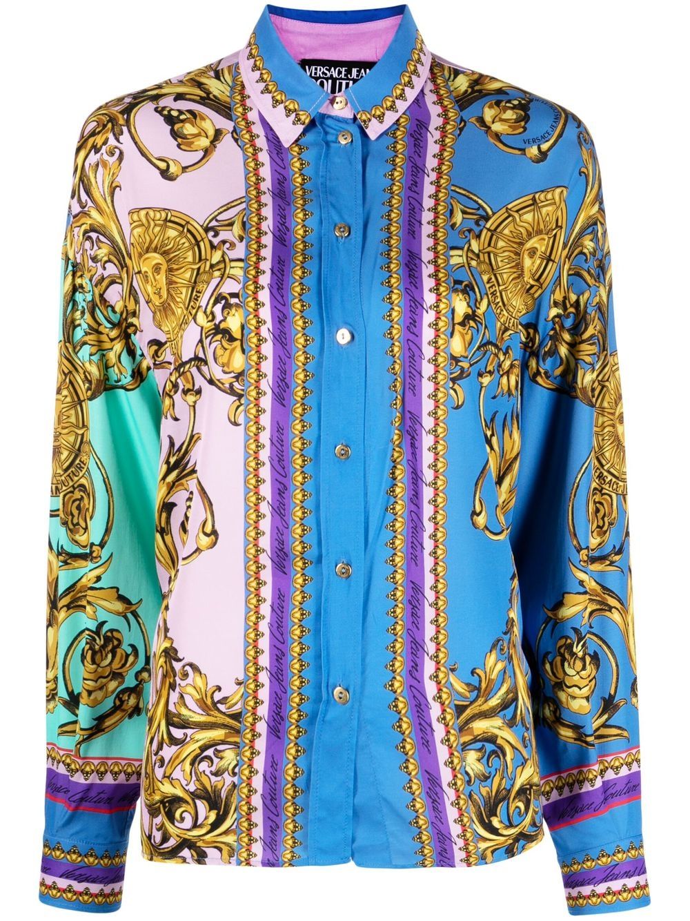 Baroque-print shirt - Blue