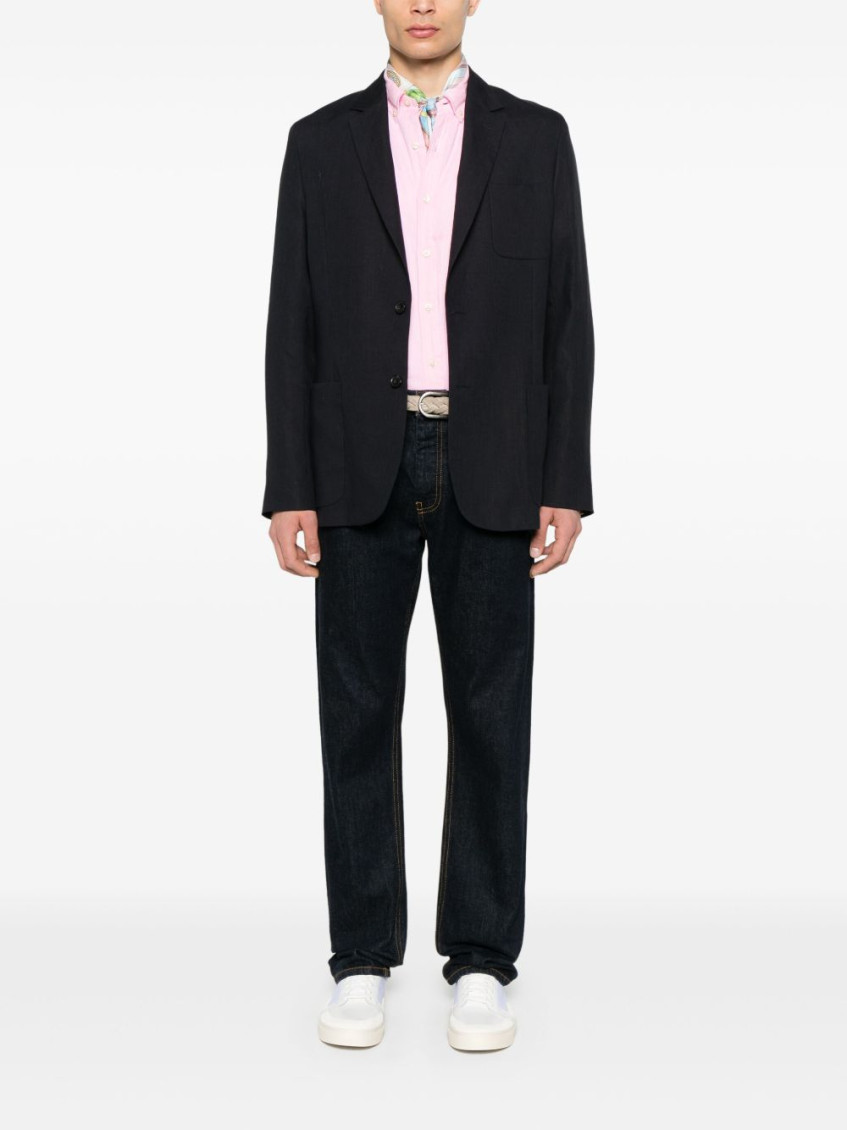 Pink Logo Linen Shirt