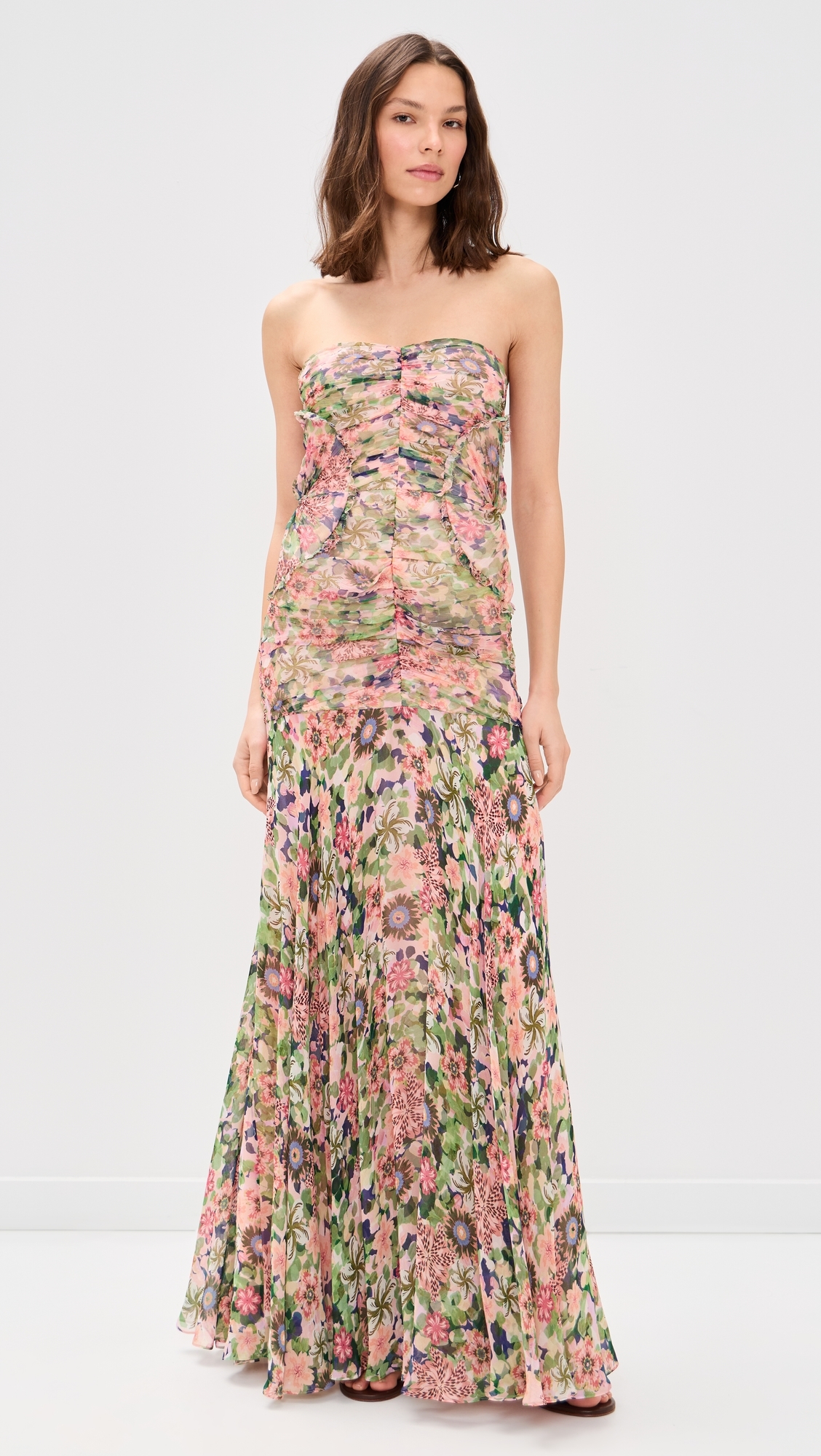 Kristie Silk Maxi Dress Rosette Meadow