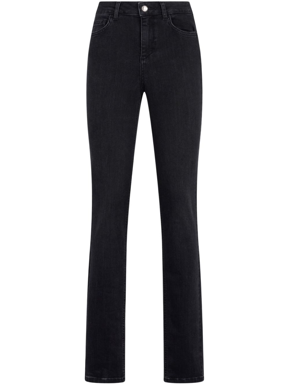 Black slim-fit jeans with rhinestones