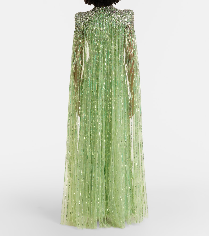 Opera embellished caped gown