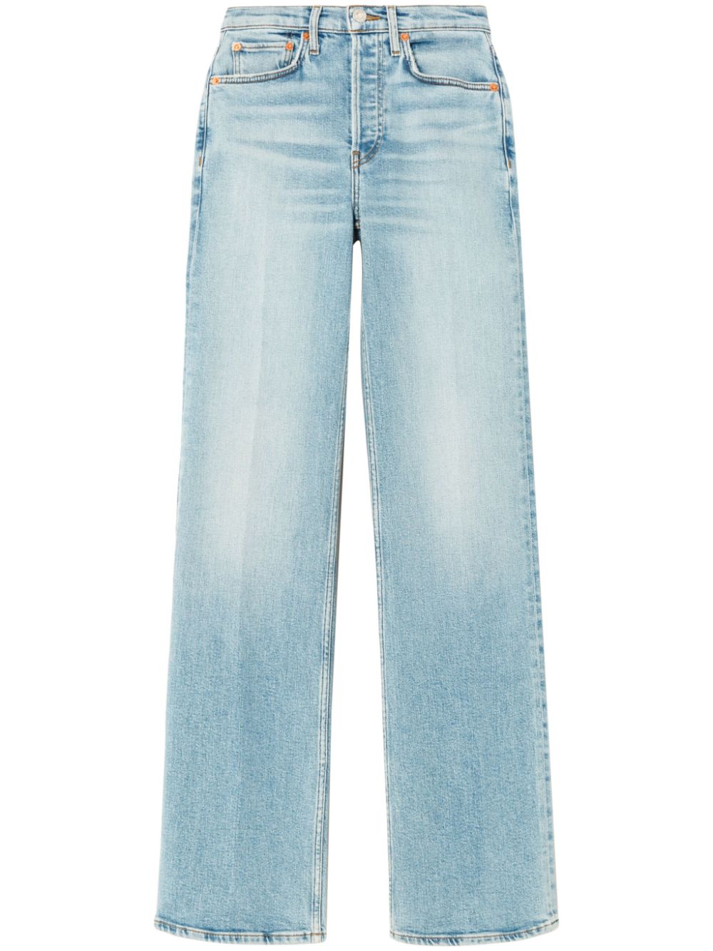Logo-patch straight-leg jeans - Blue