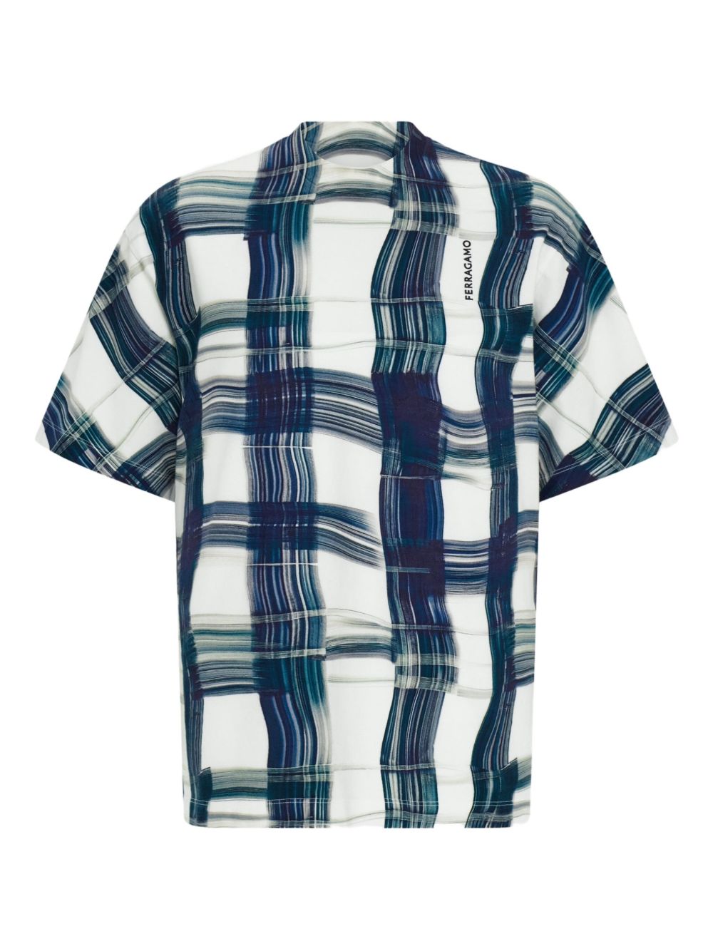 Tartan-check T-shirt - White
