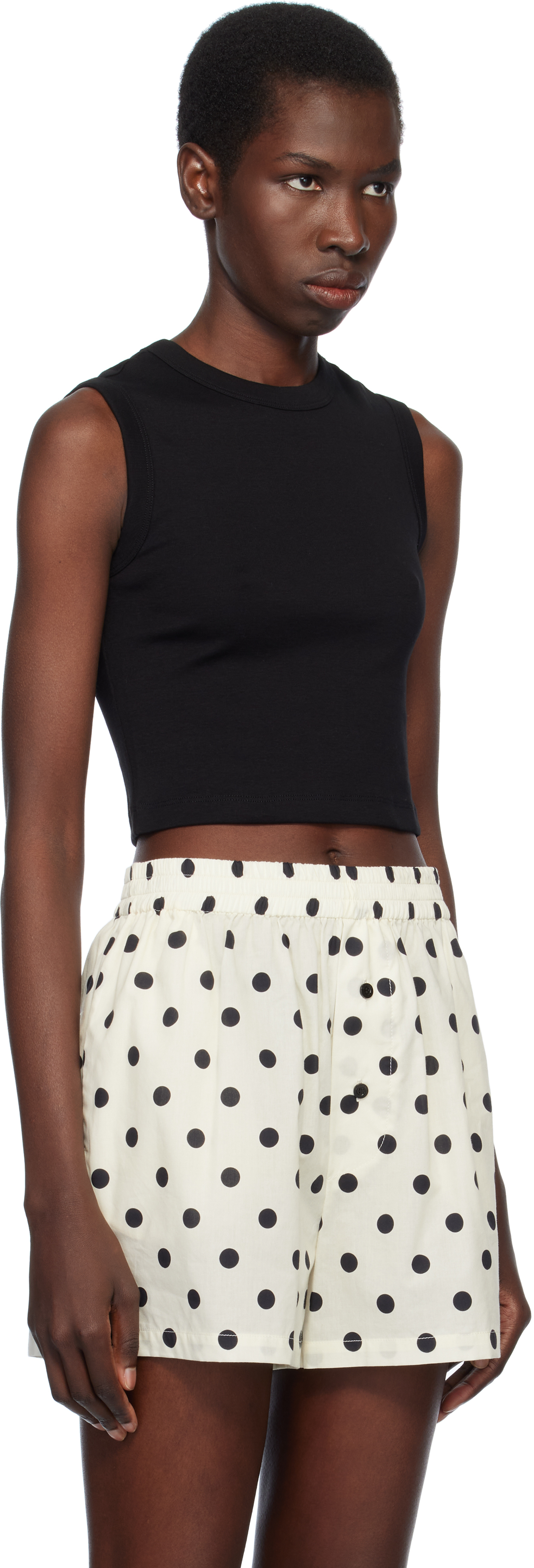 FLORE FLORE Black Esmé Crop Tank Top