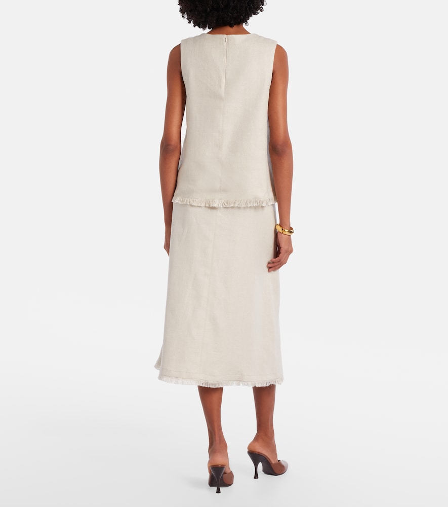 Fiocchi linen and cotton midi skirt