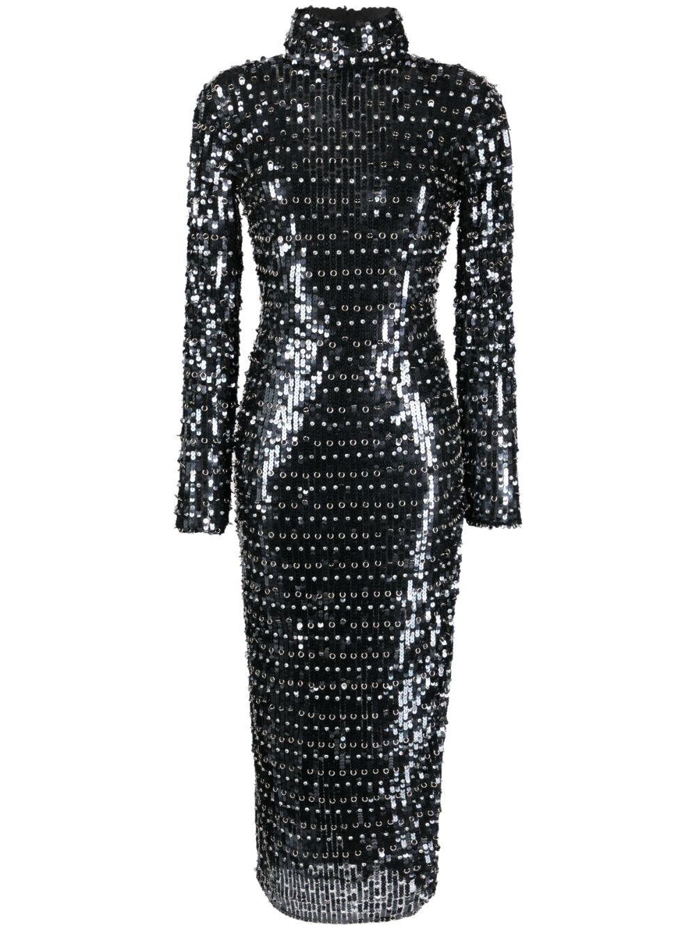V-back sequinned maxi dress - Black